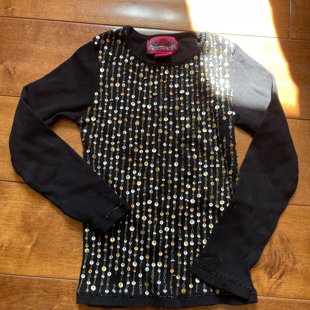 flowers by zoe embellished top sz 5